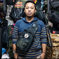Tas Selempang Tactical Motif Multicam Black Pria