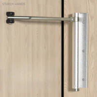 1 set of aluminum alloy automatic door closer household invisible door spring hinge automatic return buffer door closer