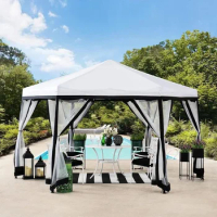 Mesh Sidewalls and Carry Bagcluded Gazebo 11x11 Ft. Pop Up Gazebo Camping Tent Canopy Sunshade 2-Tone Portable Canopy/Tent Beach