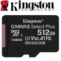 金士頓 512GB microSDXC UHS-I A1 V30 記憶卡 SDCS2/512GB