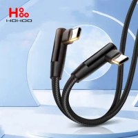 100W 90 Degrees Type C to USB C Cable for iPhone 15 Pro max plus ipad Pro Fast Charging PD QC 4.0 3.2 USB-C Type C Gaming Cable