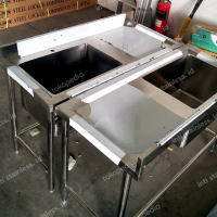 Meja cuci stainless 304 ukuran 120x45x90/100cm