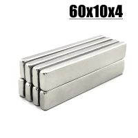 แม่เหล็กนีโอไดเมียม 60x10x4mm, 60 มม. x 10 มม. x 4 มม., N35 NdFeB Block, แม่เหล็กถาวร Super ทรงพลัง,
