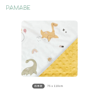 【PAMABE】 涼感荳荳寶貝毯75X110cm  涼感 彌月禮盒 蓋毯 冷氣毯 四季毯-奶油恐龍