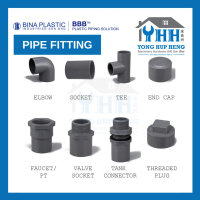 PVC Fitting Connector 32mm 40mm 50mm Socket Elbow Tee PT Socket Valve Socket End Cap PT Elbow Plug