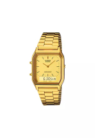 CASIO Men Analog Watch AQ-230GA-9DMQ Gold Stainless Steel Strap