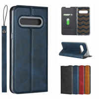 Premium Leather Case for LG V60 ThinQ 5G / V60 ThinQ 5G UW Ultra-Thin Retro Flip Case Magnetic adsorption cover + 1 Lanyard