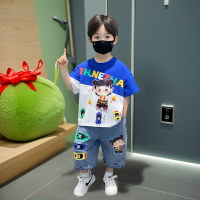 哪吒衣服男童套裝夏季2025新款寶寶夏裝時髦洋氣兒童短袖體恤短褲【木屋雜貨】