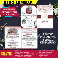 Undangan Pernikahan Resepsi & Ngunduh Mantu - Kartu Undangan - Card 50 Lembar Ukuran 26x20cm Kertas