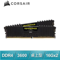 Corsair 海盜船 Vengeance LPX DDR4-3600 16G*2 CL18 桌上型記憶體《黑》