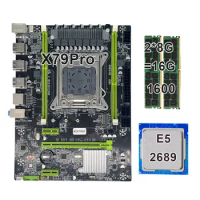 KEYIYOU X79 Pro Motherboard Set With LGA2011 Combos Intel Xeon 2689 CPU 2pcs * 8GB = 16GB Memory DDR3 RAM 1600Mhz12800R D3