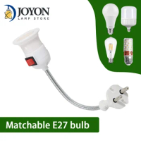 E27 Lamp Base Bulb Holder Light Socket With Switch EU US UK Plug Lamp Holder Energy Saving LED Table Lamp Adapter Plug Switch