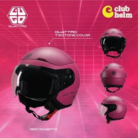 Helm Bogo Retro Dewasa SNI Unisex Cowo Cewe Pria Wanita Classic LUGO QUATTRO Quattro- TTC Magenta
