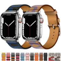 Leather strap For Apple watch band 44/45/49/41/40/38mm Accessorie wristband correa bracelet iWatch series 5 6 SE 7 8 9 ultra 2