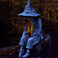 Witch Solar Energy Lamp Witch Solar LED Lawn Light Resin Garden Courtyard Decoration Lights Sculptur