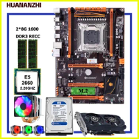 Hot HUANANZHI deluxe X79 LGA2011 motherboard with M.2 NVMe CPU Xeon E5 2660 2.2GHz RAM 16G(2*8G) 1TB HDD GTX750Ti 2G video card