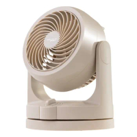 IRIS USA WOOZOO 5" 3-Speed Oscillating Vortex Desktop Fan, Latte