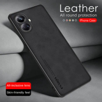 Sheepskin Leather Phone Coque For Realme 10 Pro Plus 5G Case For Realme10 4G Realme10pro Realmy 10Pro+ Camera Protection Cover