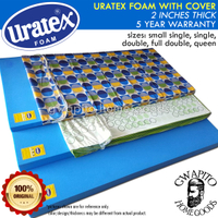 Uratex Foam with Cover 2 inches thick 100% Original ( 30x75 / 36x75 / 48x75 / 54x75 / 60x75 ) ( sing