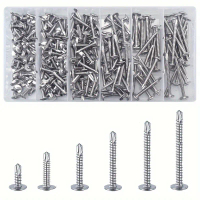 210pcs 410 stainless steel cross-head self-drilling self-tapping screws with washers DIN7504HW