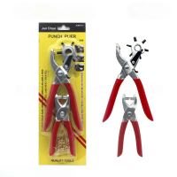 2IN1 Tang Punch Plier Alat Pelubang Kulit, Ikat Pinggang, Sepatu + Set Keling Rivet Tang Mata Ayam