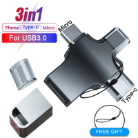 PSDA ZINC 3D 3 In 1 OTG Adapter Type C Micro Usb To Usb 3.0 Converter Plug Android Data Transfer Adapter Type C Otg Connector