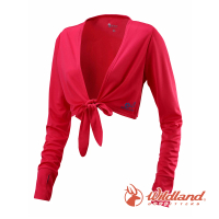 【Wildland 荒野】女 抗UV排汗綁帶袖套衣-玫瑰紅 W1805-20(戶外/健行/抗UV/防曬/袖套)