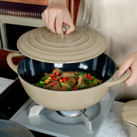 Sesame Colored North American Enamel Pots Cast Iron Saucepan Household Enamel Non-stick Mommy Pots Gas Cooker Cooking Pots