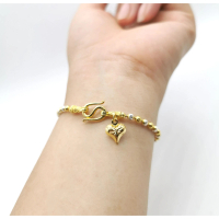 [COD] กำไลข้อมือ 18k สร้อยข้อมือสองกษัตริย์ สร้อยข้อมือสแตนเลส ห้อยรูปหัวใจ สร้อยข้อมือสองกษัตริย์พร
