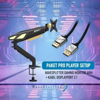 Wavesplitter by LINDY Paket Setup Gaming Bracket WST-CDP002-3 MNT001-7 Kabel DisplayPort 2.1 DP 2.1 