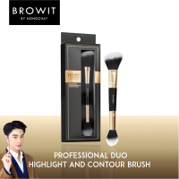 [ส่งฟรี] Browit by Nong Chat, Highlighter and Contour Brush, Browit Professional Duo Brush (Makeup B