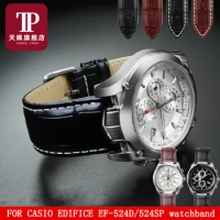 cowhide watchband For Casio EDIFICE EF-524D/524SP strap modified cowhide concave interface watch bel