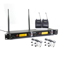 Iem M-2050 dual channel earset monitor microphone transmitter receiver stage wireless portable monitor