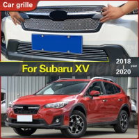 For Subaru XV 2018 2019 2020 Grill Grille Front Racing Cover Trim Stainless Steel Honeycomb Mesh Body Kit Racing Grill Cover