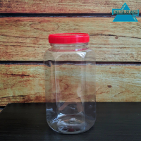 Toples Hexagonal 700ml / Toples Jar 700ml Tutup Plastik Merah