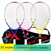 Kids Tennis Racket Sizes 23.Tennis Racket Aluminum Alloy Tennis Racket Multi-color Optional Designed for 2-14 Years Old.