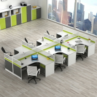 屏風員工桌簡約現代六人卡座職員辦公桌椅組合隔斷擋板四人電腦桌