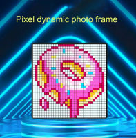 Màn hình pixel 32x32 LED, màn hình pixel Bluetooth, bảng quà tặng ngày lễ tự làm, khung ảnh, Mặt dây