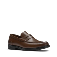 【Clarks】全新升級寬楦優質便士樂福鞋(深棕色)-UK 7.5