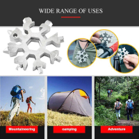 18 in 1 Multipurpose Tool Steel Repair Screwdriver Snowflake Wrench Octagonal Camp Bike Outdoor Span