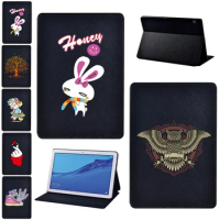 Tablet Case for Huawei MediaPad M5 Lite 10.1 /M5 10.8 /M5 Lite 8 /T3 8.0 /T3 10 9.6 /T5 10 10.1 Anti-fall Color Pattern Cover
