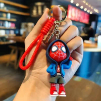 Marvel Spider Man Doll Pendant Action Figures Avengers Iron Man Captain America Keychain Bag Keyring Pendant Birthday Gifts
