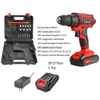 12V 18V 48V Cordless Drill Electric Screwdriver Hammer Drill Mini Wireless Power Tools Driver DC Lithium-Ion Battery 3/8-Inch