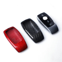 Car Accessories Carbon Fiber Smart Key Cover Key Case Key Fob box For Mercedes Benz W213 E200 E250 E300 E400 E43 E63 2017 2018