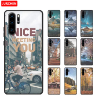 JURCHEN TPU Silicone For Huawei P30 Pro Case Cartoon Print Soft Back Cover Phone Case For Huawei P30 / P30 Pro Back Cover P 30