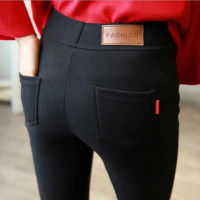 Celana panjang wanita celana kantor/celana slim fit Motif hitam Semi jeans Skinny Stretch