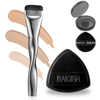 Makeup sponge 1 powder puff 1 smooth foundation brush for liquid cream and makeup super soft makeup 