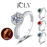 [010A] 1.0ct Synthetic Moissanite Ring for Women S925 Silver Engagement, Wedding, Promise Ring with 