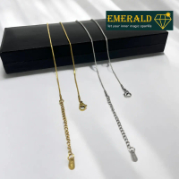 Emerald Jewelry - Kalung Silver 925 Lapis Emas 18K - Necklace Italy Perhiasan Wanita Silver Gold