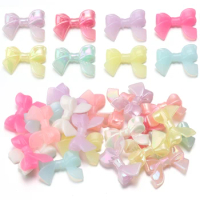 20Pcs/Lot 33×24mm Acrylic Jelly colored Bow Shape Beads Loose Beads For Handmade Bracelet Making DIY Phone Chain Accessories